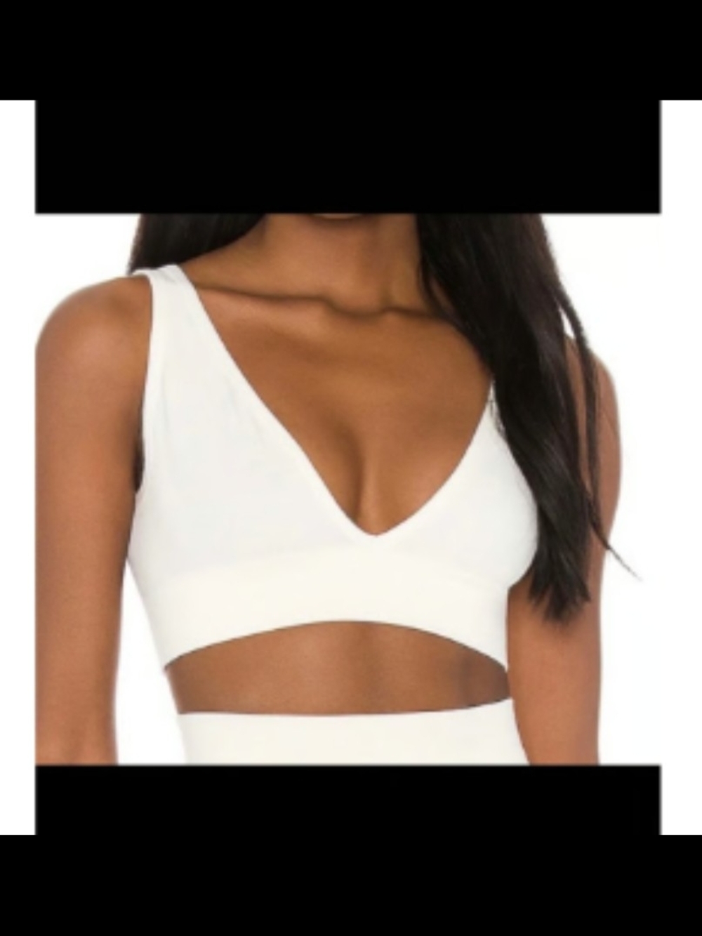 WeWoreWhat Cream V-Neck Cropped Tank